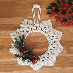 Vòng hình bông tuyết Macrame trang trí Noel