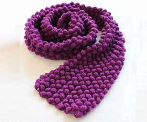 Khăn hạt len tím