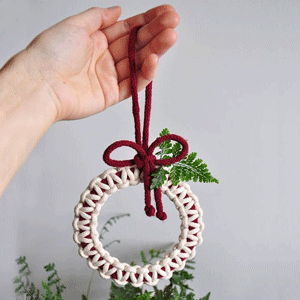 Vòng Macrame dây treo trang trí Noel