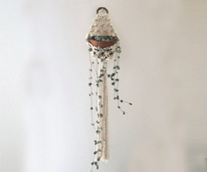 Giỏ cây macrame nhỏ tua dài