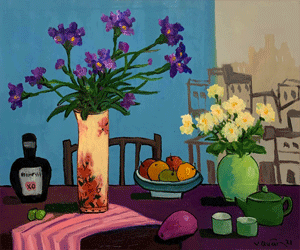 Tính vật hoa tím mẫu 03