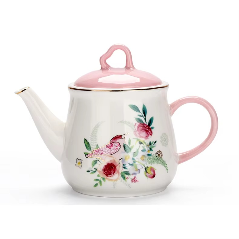 Bộ ấm trà và cà phê bằng gốm sứ màu sắc bay bổng và tươi mới