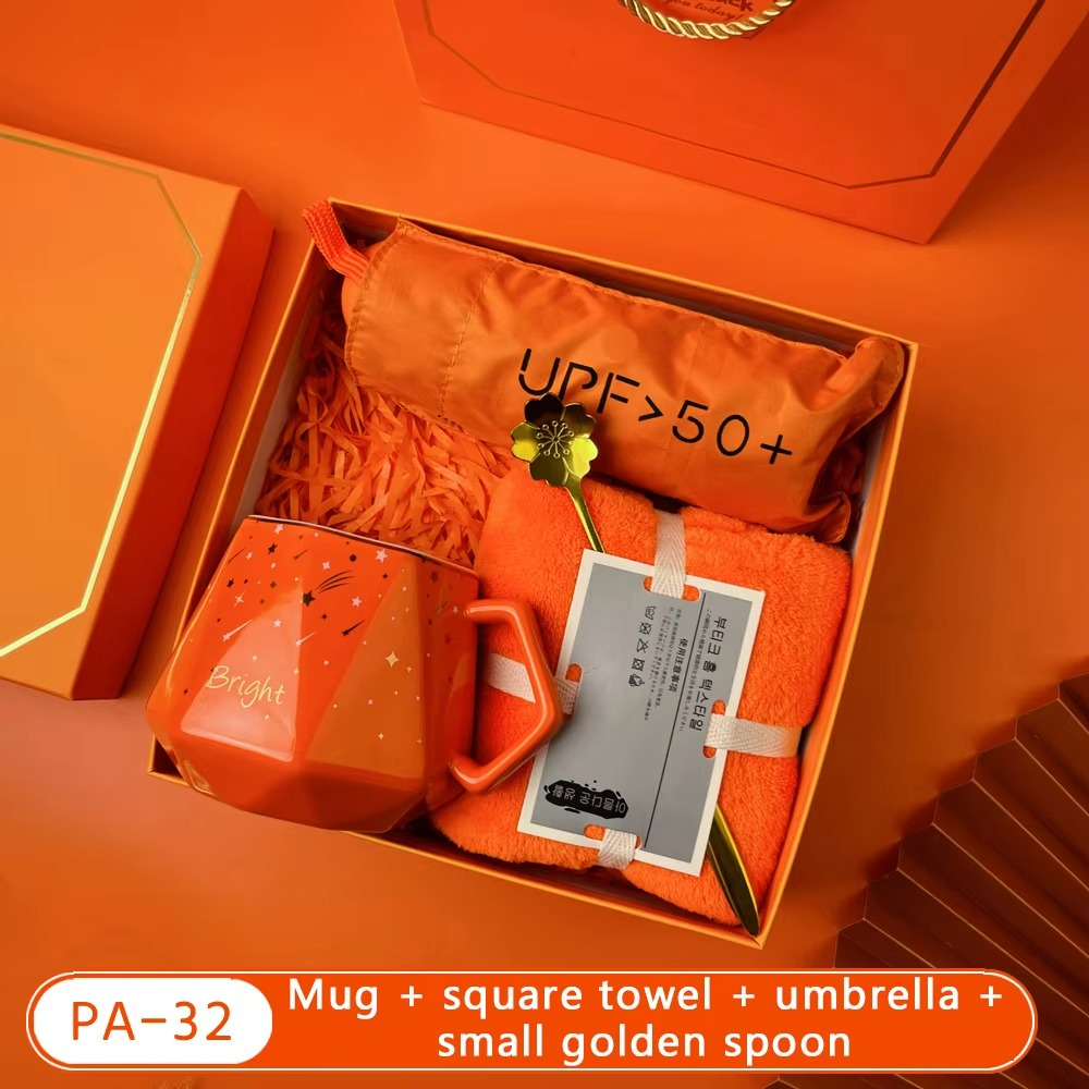 Bộ quà tặng doanh nghiệp màu cam rực rỡ nhiều option để lựa chọn