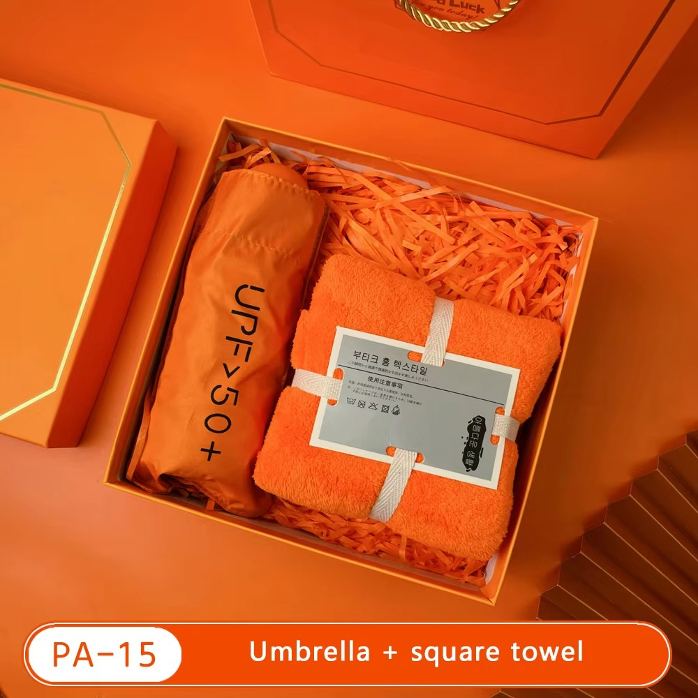 Bộ quà tặng doanh nghiệp màu cam rực rỡ nhiều option để lựa chọn