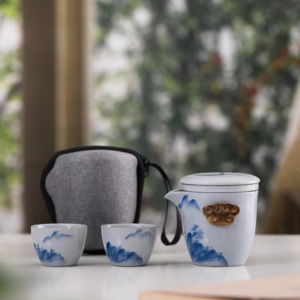 Bộ ấm trà gốm mini vẽ tay